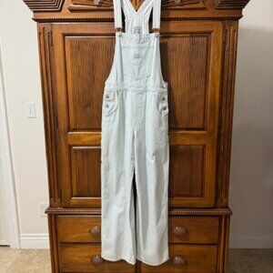 Levi's Women's Utility Carpenter Overalls Light Wash in Home Sweet Home Size M